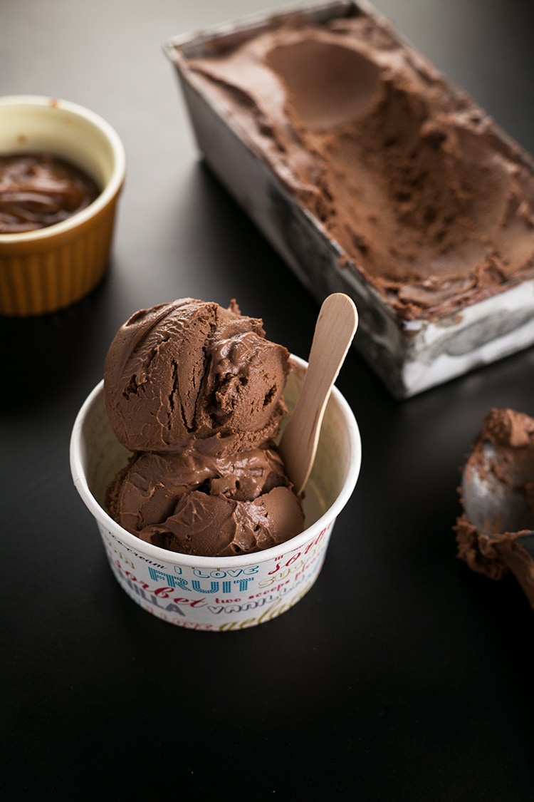 Creamiest Vegan Chocolate Ice Cream - homemade, ultra creamy and scoopable chocolate ice cream made with cashews and coconut milk. Vegan and Gluten Free. #vegan #glutenfree #chocolate #icecream #foodporn #veganfood