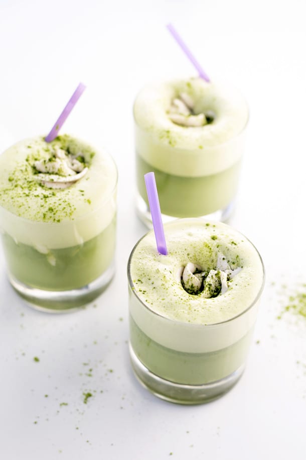 Iced Matcha Green Tea Frappé with Coconut Whip Crazy Vegan Kitchen