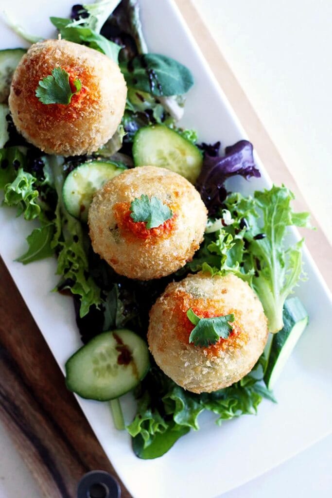 asian fried rice balls.