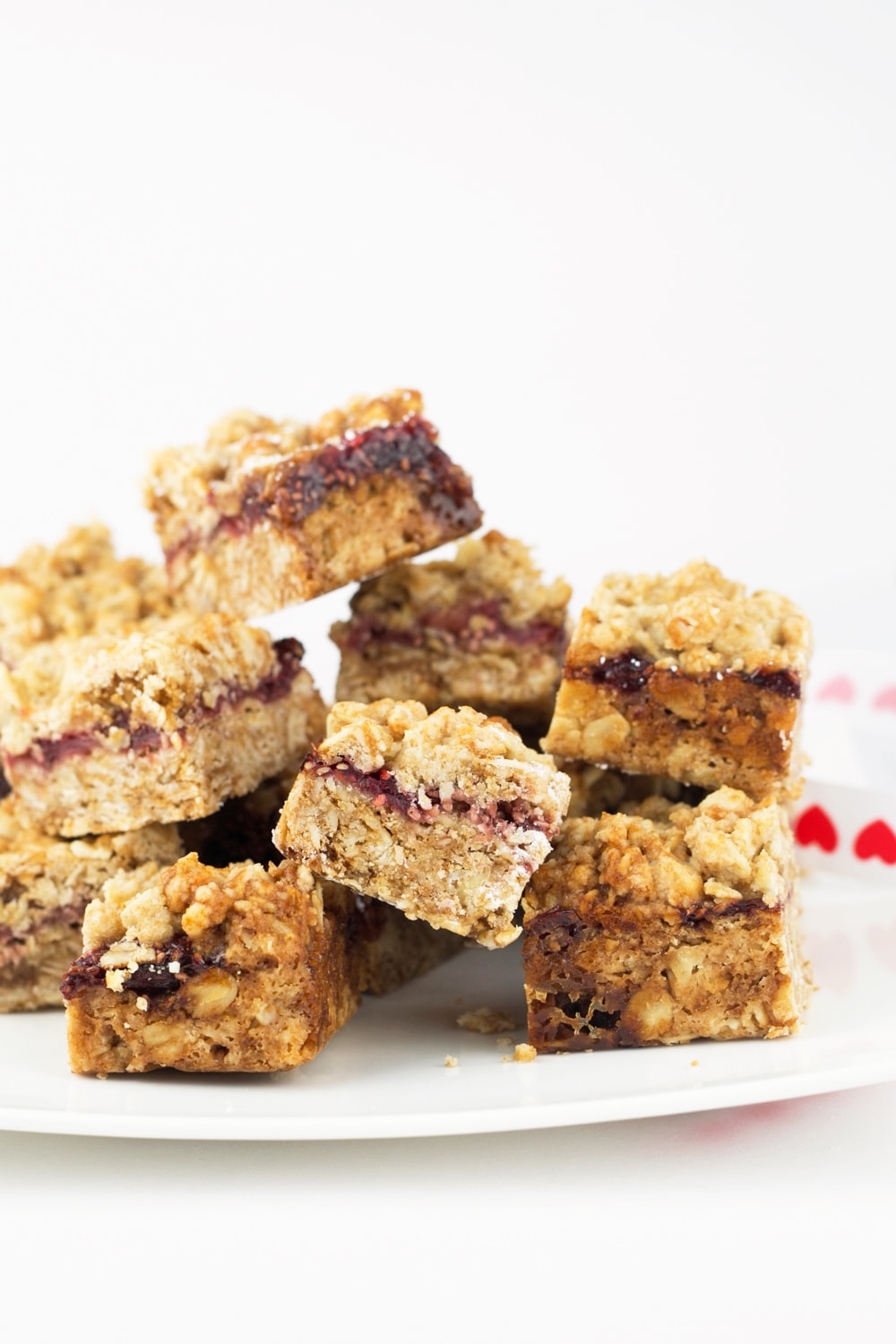 Vegan Oatmeal Cookie Bars with Homemade Strawberry Chia Seed Jam