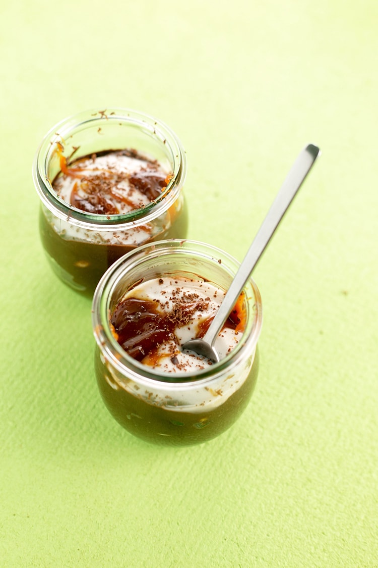 Avocado Chocolate Pudding for Two - a creamy, rich chocolate pudding made from Avocados, Cocoa and Maple Syrup, topped with whipped Coconut Cream. Vegan & Gluten Free. #vegan #glutenfree #chocolate #avocado #pudding #coconut #healthy #dessert #delicious #foodporn #yum #sweets