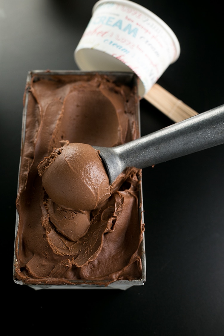 Creamiest Vegan Chocolate Ice Cream - homemade, ultra creamy and scoopable chocolate ice cream made with cashews and coconut milk. Vegan and Gluten Free. #vegan #glutenfree #chocolate #icecream #foodporn #veganfood