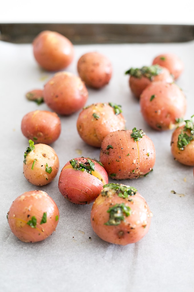 Garlic Herb Roasted Baby Potatoes