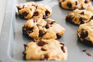 baked cookies on a tray.