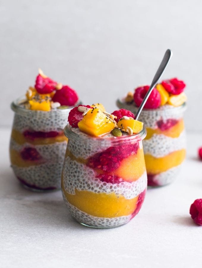 Mango Raspberry Chia Seed Pudding Crazy Vegan Kitchen