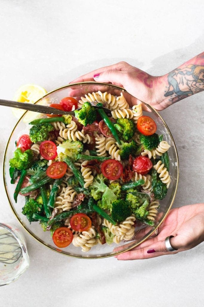 Vegan Lemon Tahini Pasta Salad Crazy Vegan Kitchen