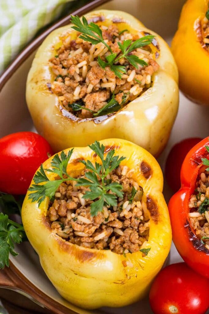 healthy stuffed peppers.