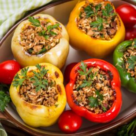 vegan stuffed peppers recipe.