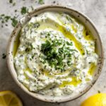 vegan tzatziki in a bowl.