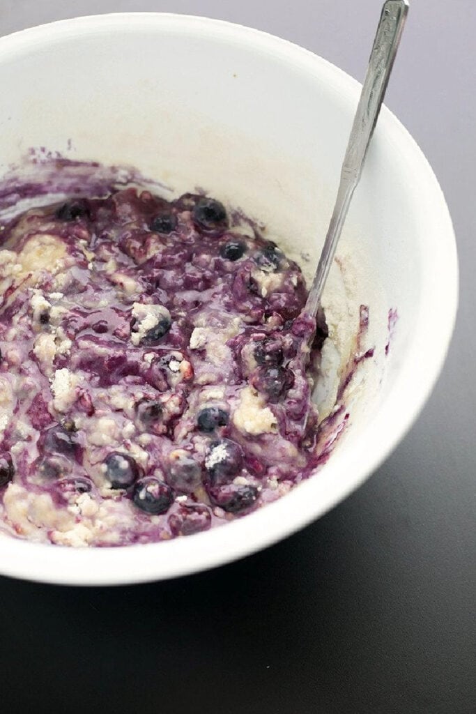 vegan blueberry muffin batter