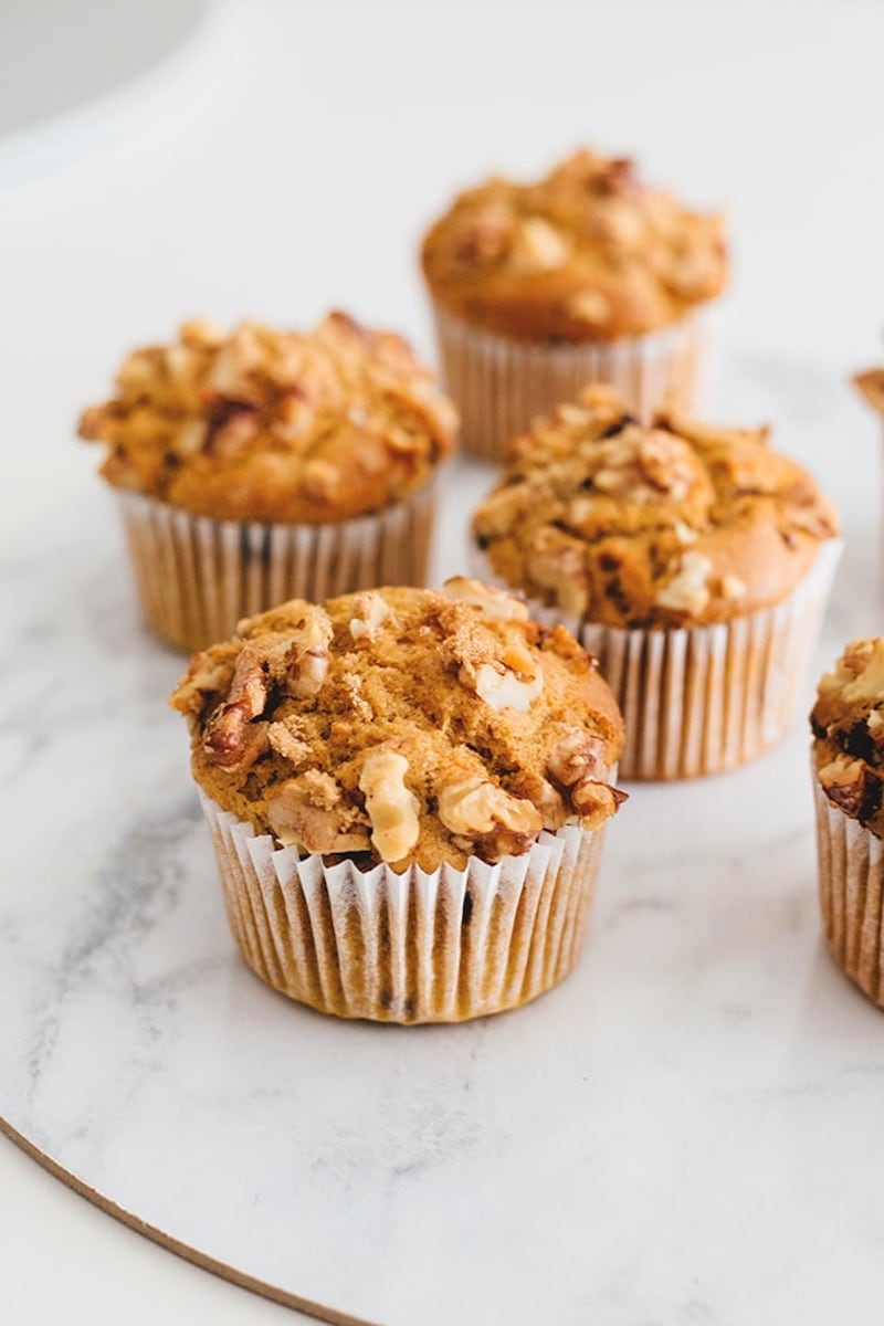 gluten free vegan pumpkin muffins.