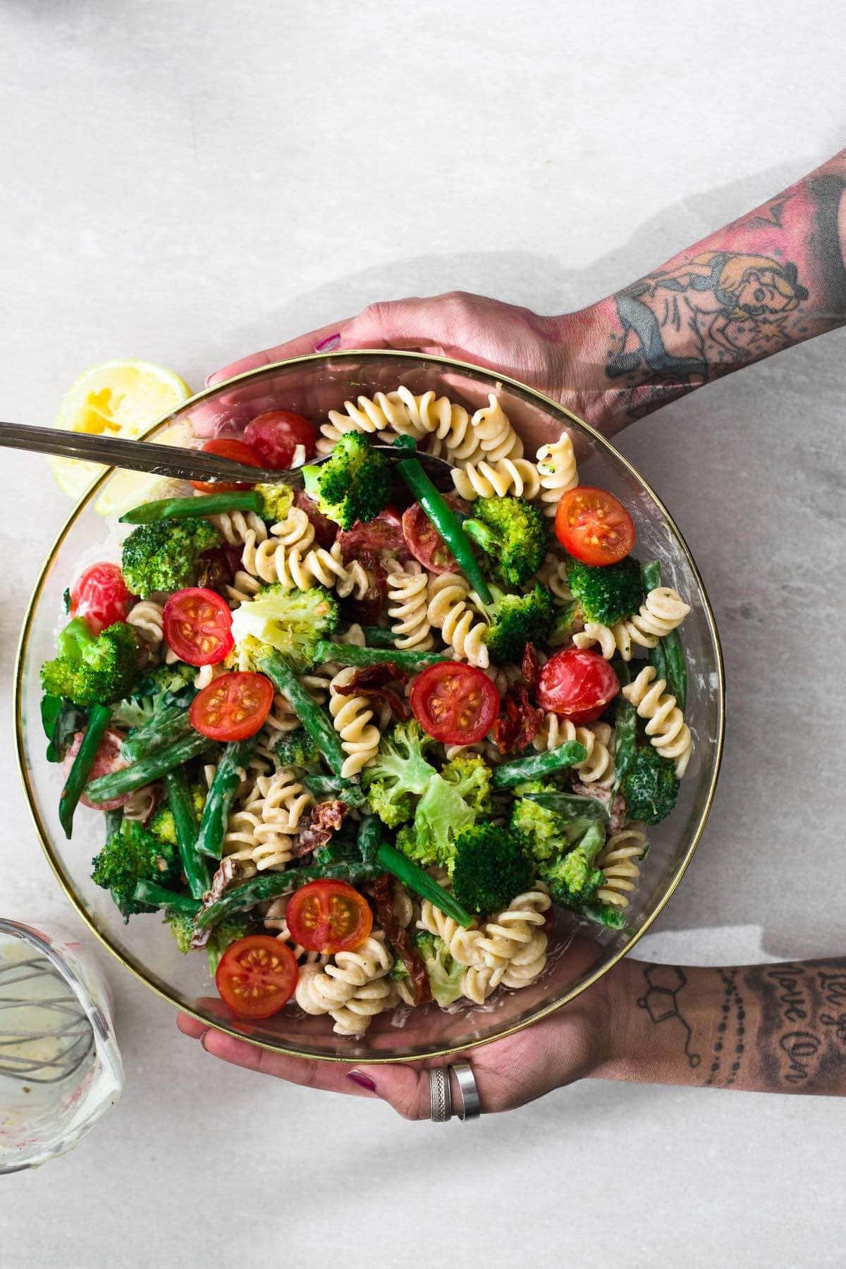 basil lemon pasta salad.