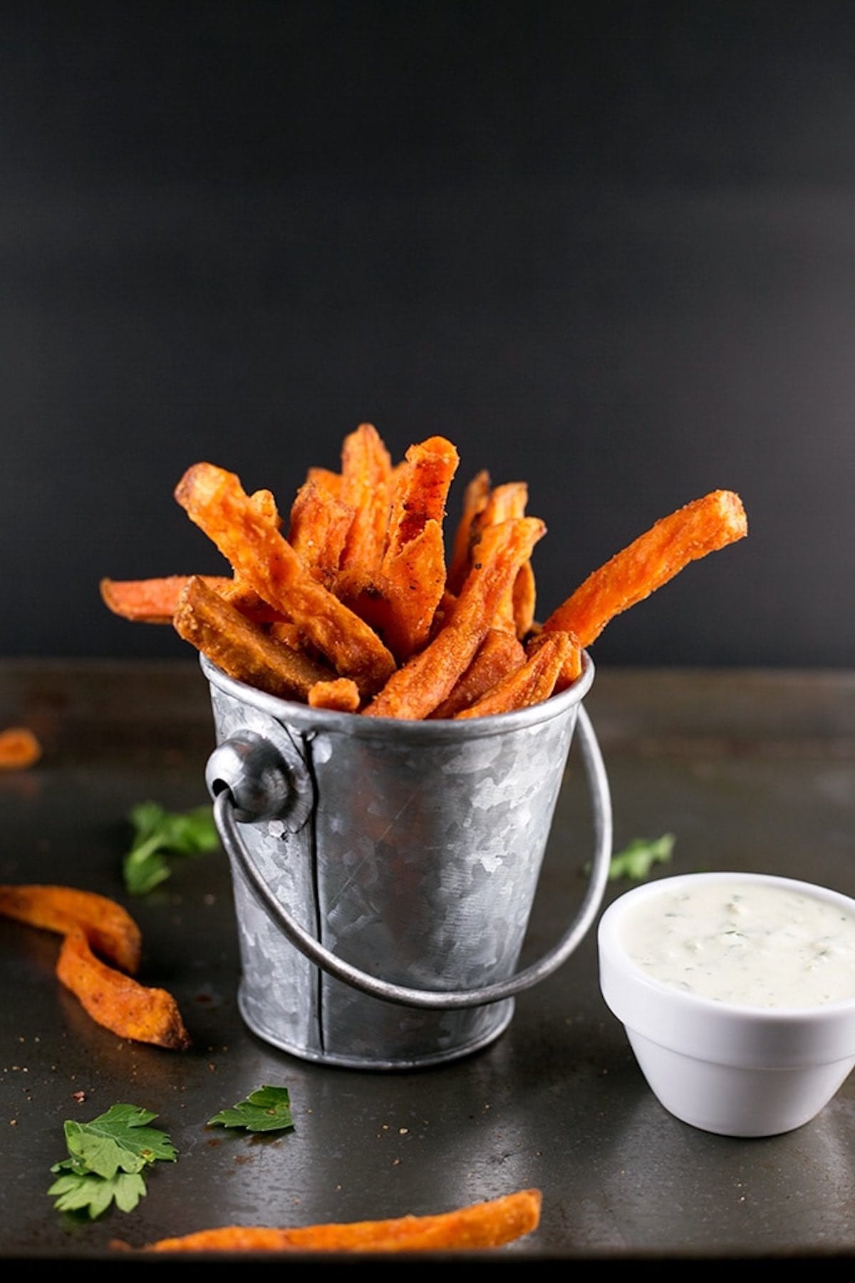 baked sweet potato fries.