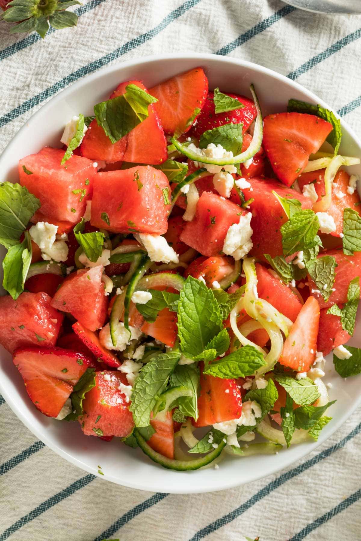 watermelon salad with feta.