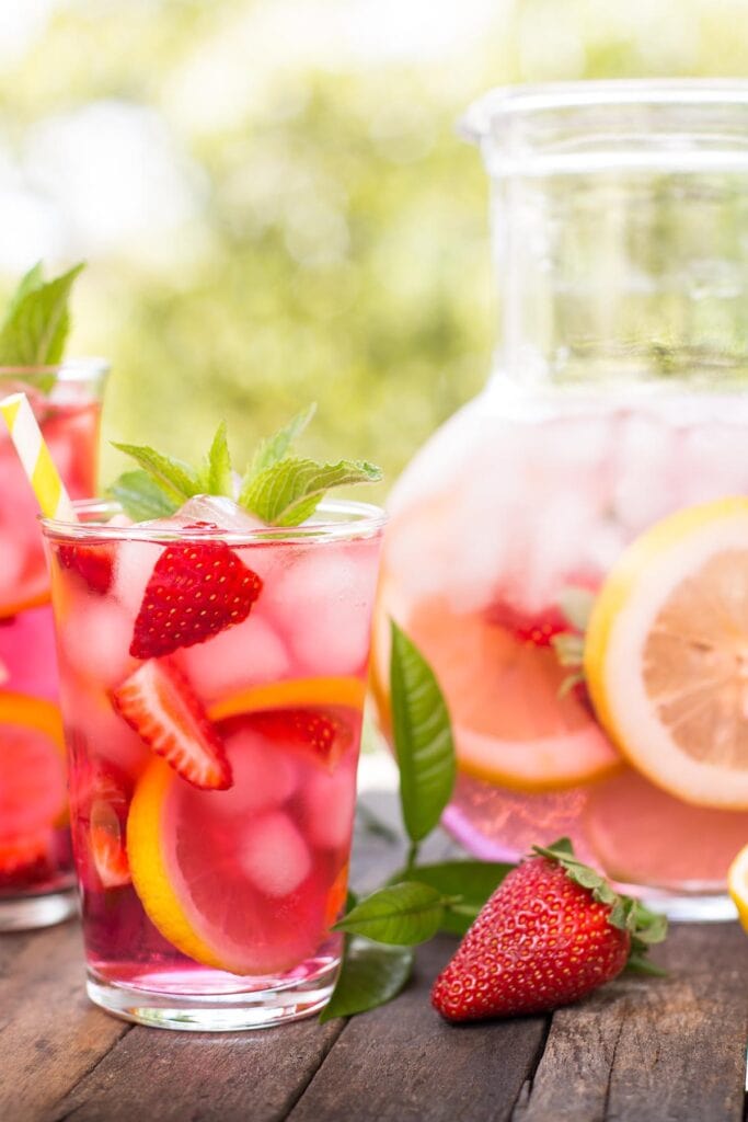 fresh pink lemonade.