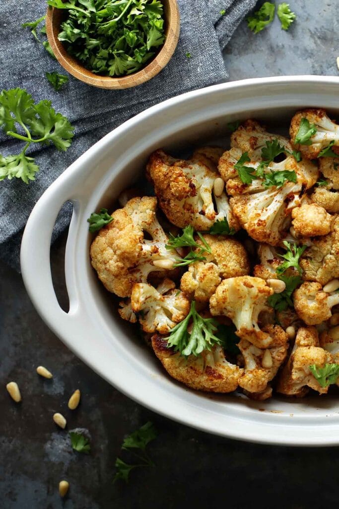 oven roasted cauliflower.