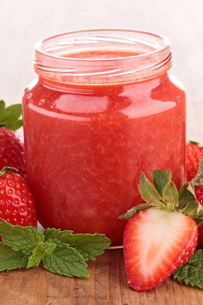 strawberry puree.