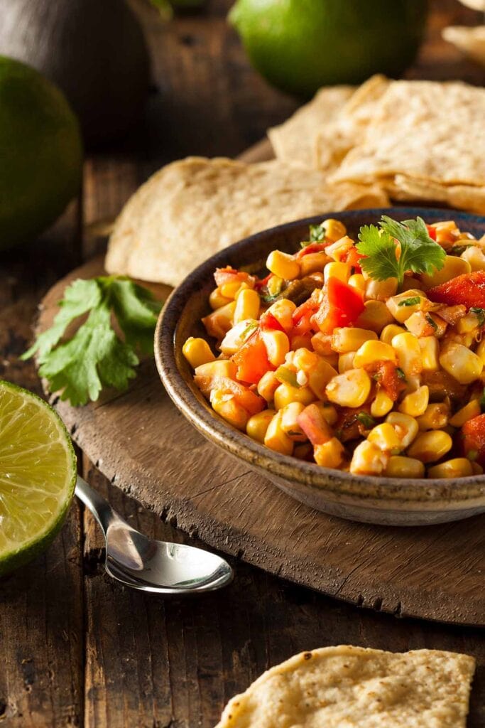 sweetcorn salsa.