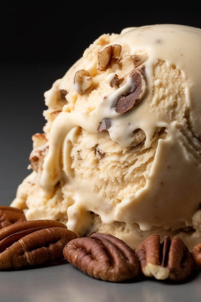 homemade butter pecan ice cream.