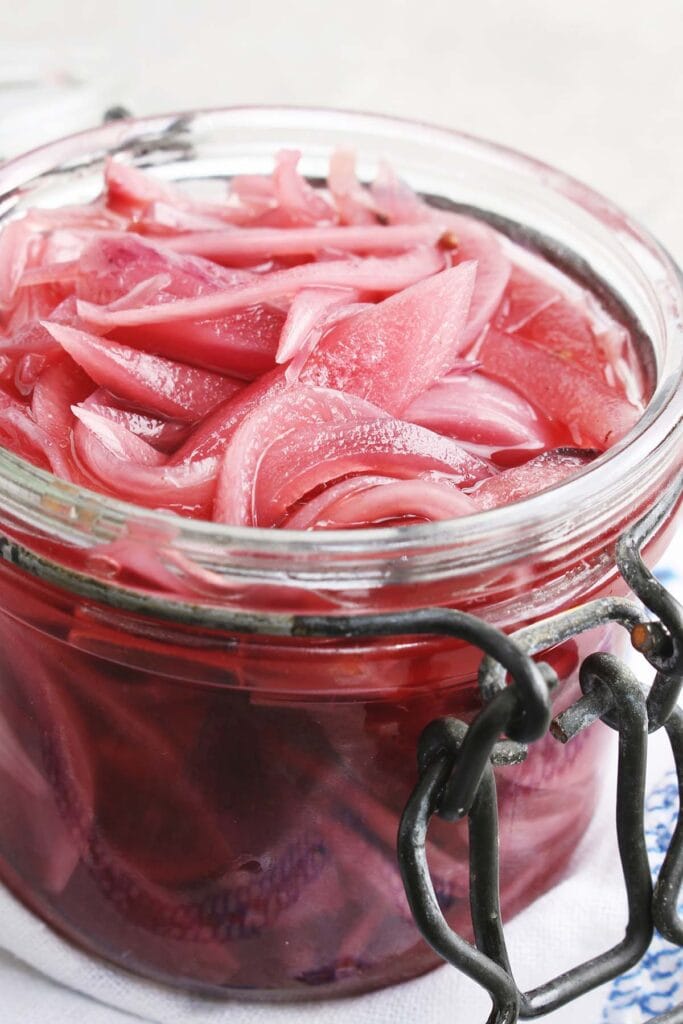 pickled red onions.